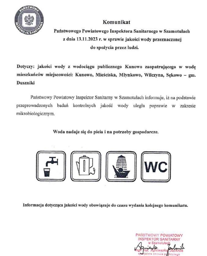 skan komunikatu PIS z 13.11.2023